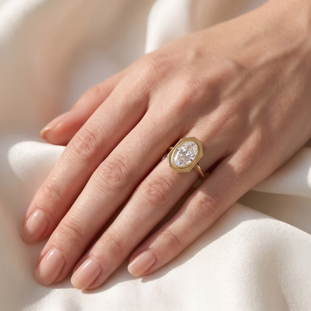 5.25 TCWOval Cut Lab Grown Diamond Engagement Ring