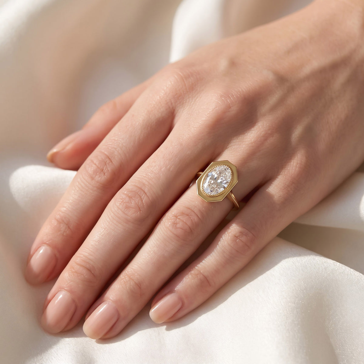 5.25 TCWOval Cut Lab Grown Diamond Engagement Ring
