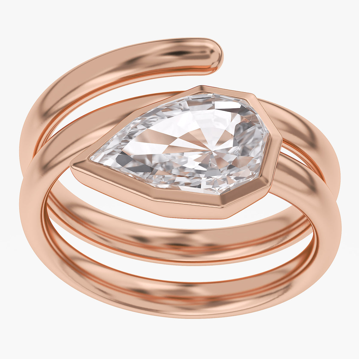 2.34 CTW Lab Grown Pear Shape Signature Diamond Ring