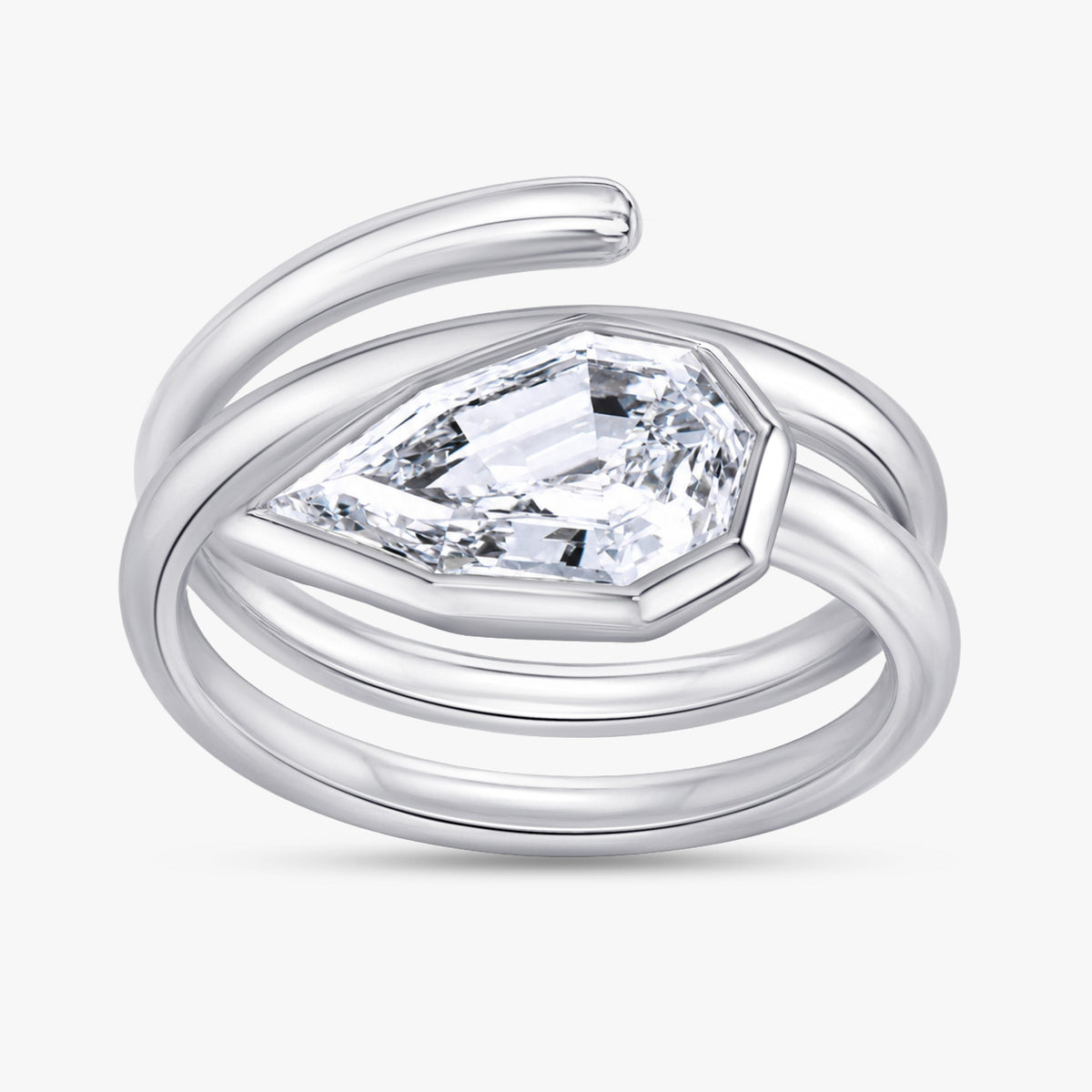 2.34 CTW Lab Grown Pear Shape Signature Diamond Ring