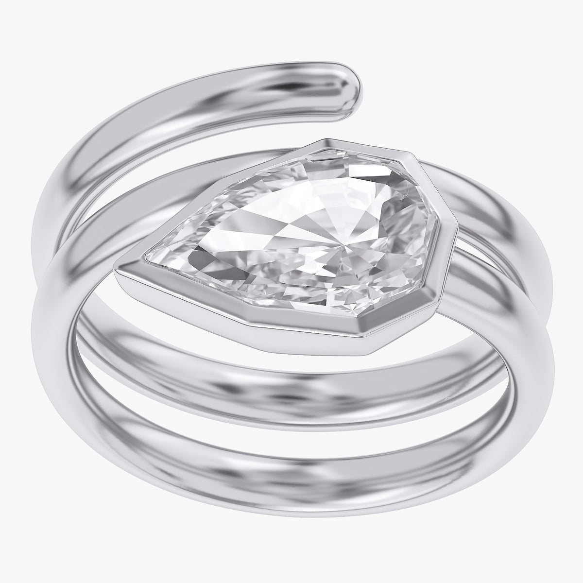 2.34 CTW Lab Grown Pear Shape Signature Diamond Ring