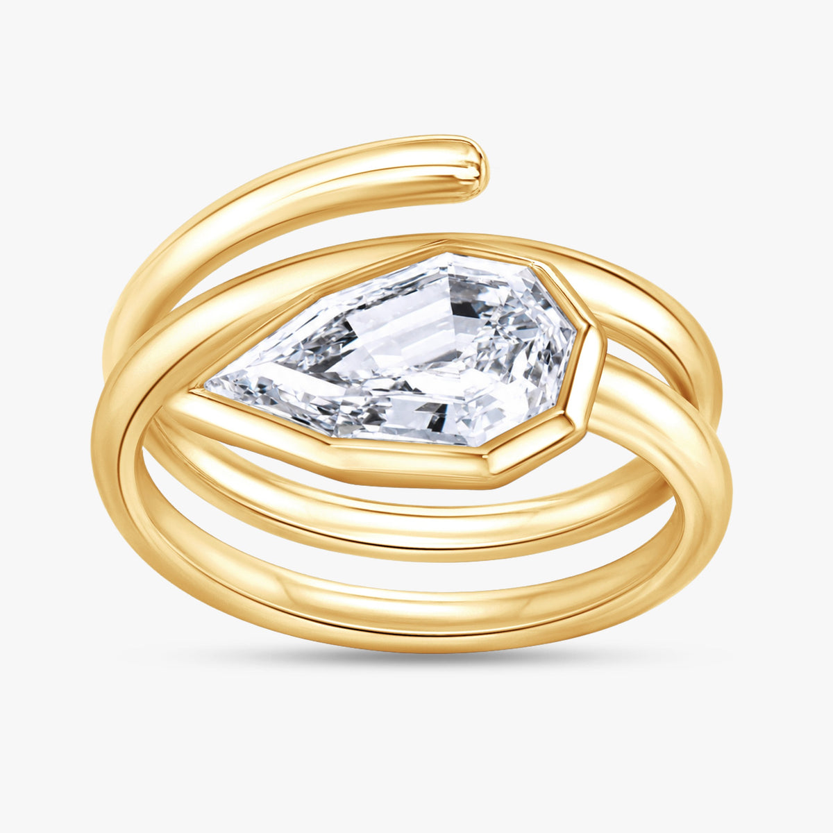 2.34 CTW Lab Grown Pear Shape Signature Diamond Ring