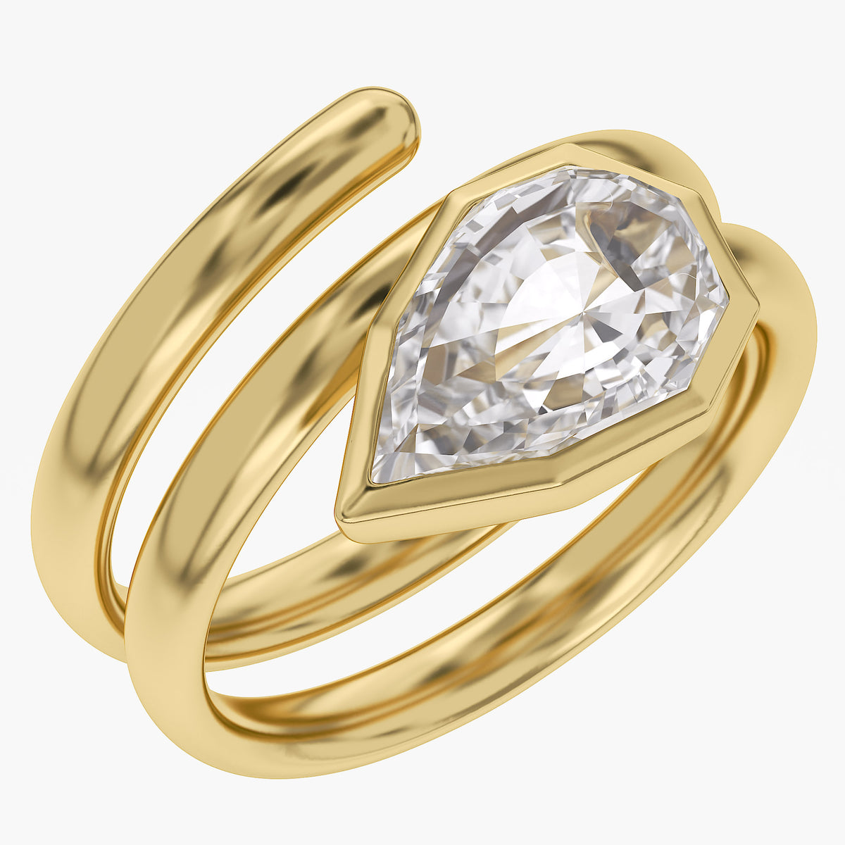 2.34 CTW Lab Grown Pear Shape Signature Diamond Ring
