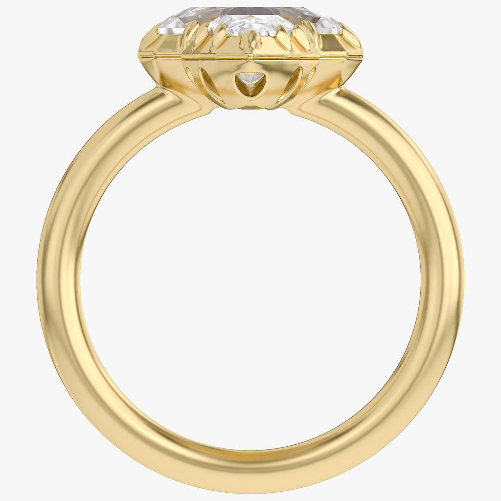 2.85 Carat Oval and Pear Shape Lab Grown 3 Stone Ring