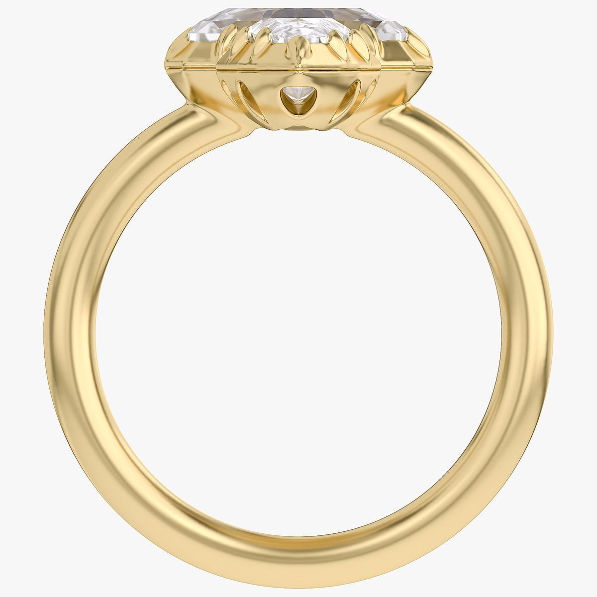 2.85 Carat Oval and Pear Shape Lab Grown 3 Stone Ring