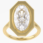 4.05t TCW Imperial Oval Framet Lab Grown Step-Cut Diamond  Ring