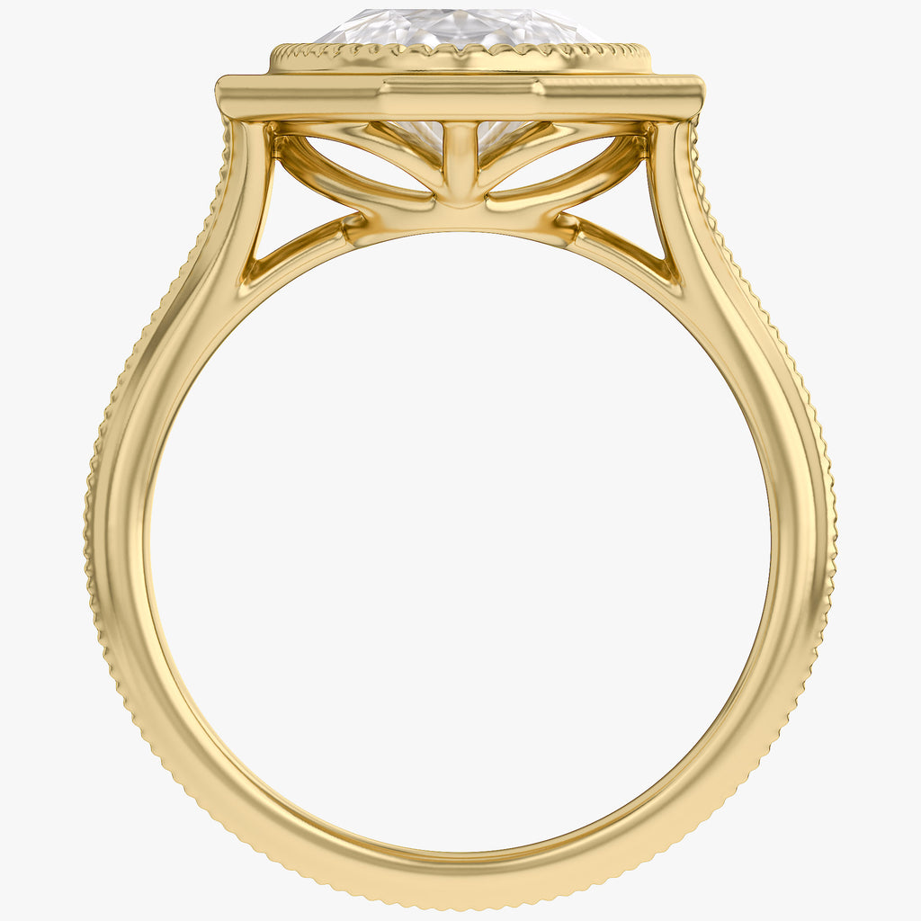 4.05t TCW Imperial Oval Framet Lab Grown Step-Cut Diamond  Ring