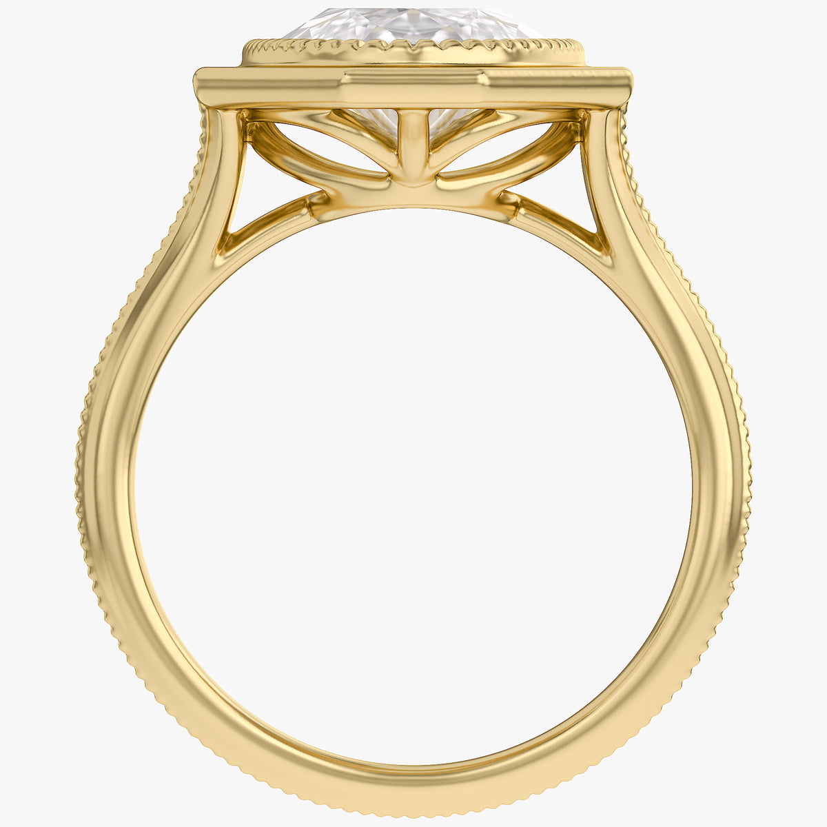 4.05t TCW Imperial Oval Framet Lab Grown Step-Cut Diamond  Ring