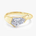 2.20 Carat Shield Cut Lab Grown Diamond Swirl Solitaire Ring