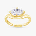 1.00 Carat Oval Cut Lab Grown Diamond Swirl Solitaire Ring