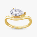 1.00 Carat Pear Shape Lab Grown Diamond Swirl Solitaire Ring