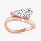 1.15 Carat Pear Shape Lab Grown Diamond Swirl Solitaire Ring