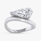 1.15 Carat Pear Shape Lab Grown Diamond Swirl Solitaire Ring