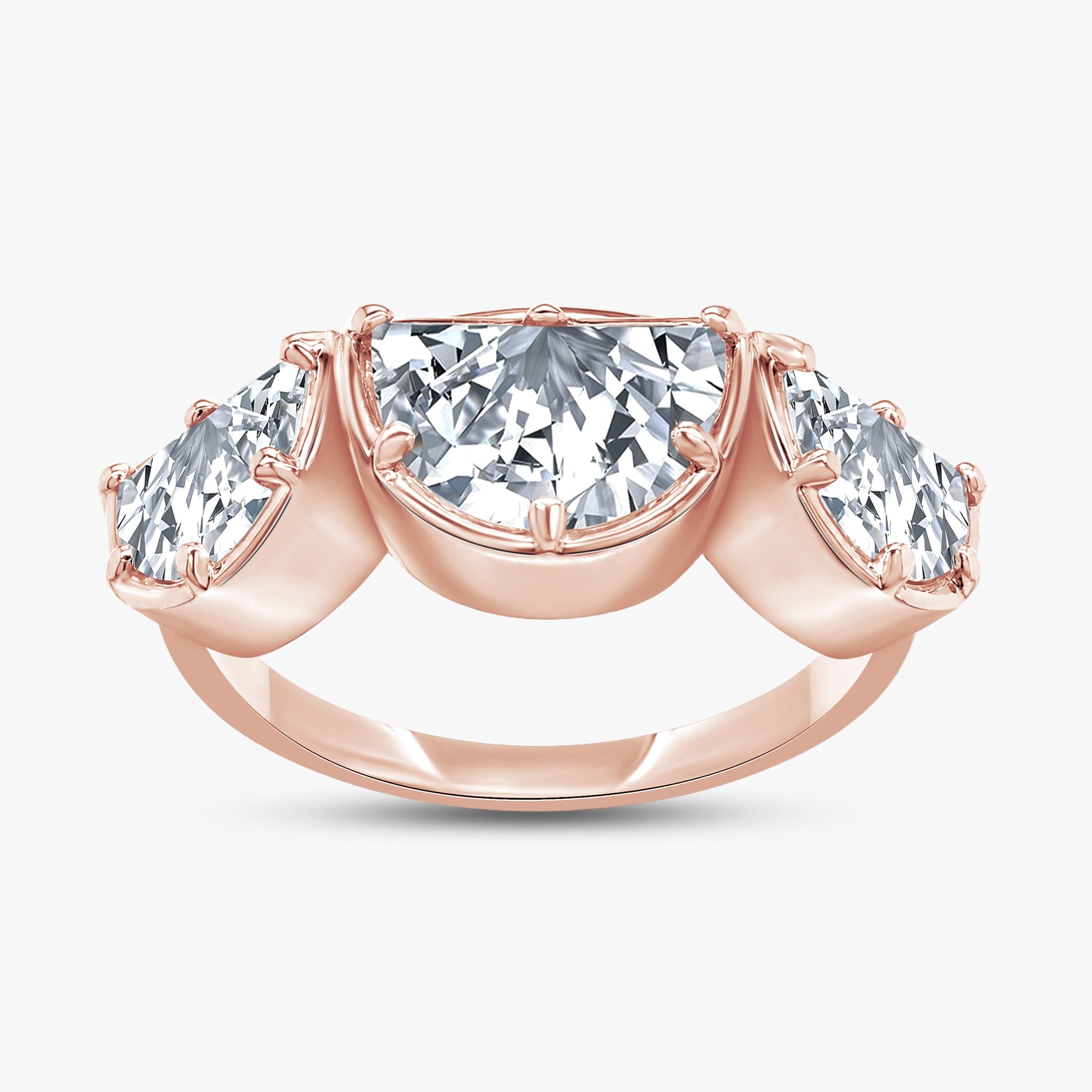 2.15 CT Fancy Cut Lab Grown Diamond Three-Stone Engagement Ring