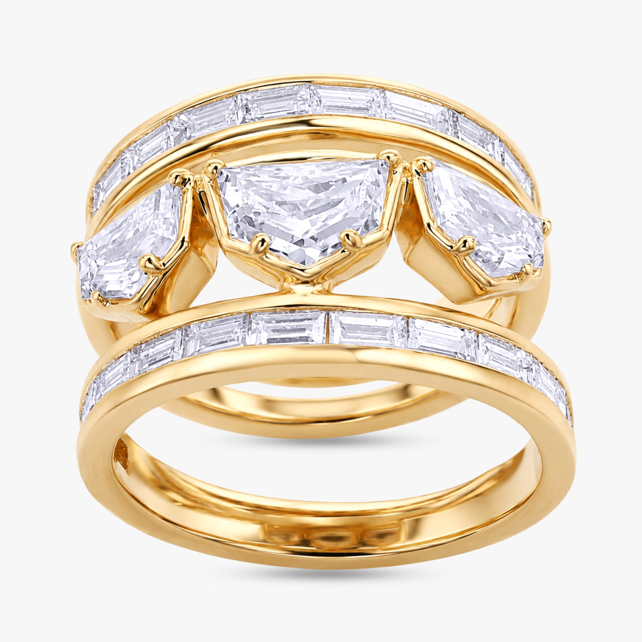 2.75 Carat Epaullete and Baguette Cut Lab Grown Diamond Oura Ring