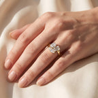2.20 Carat Lab Grown Diamond Three stone Toi et Moi Ring
