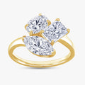 2.60 Carat Lab Grown Diamond Three stone Toi et Moi Ring