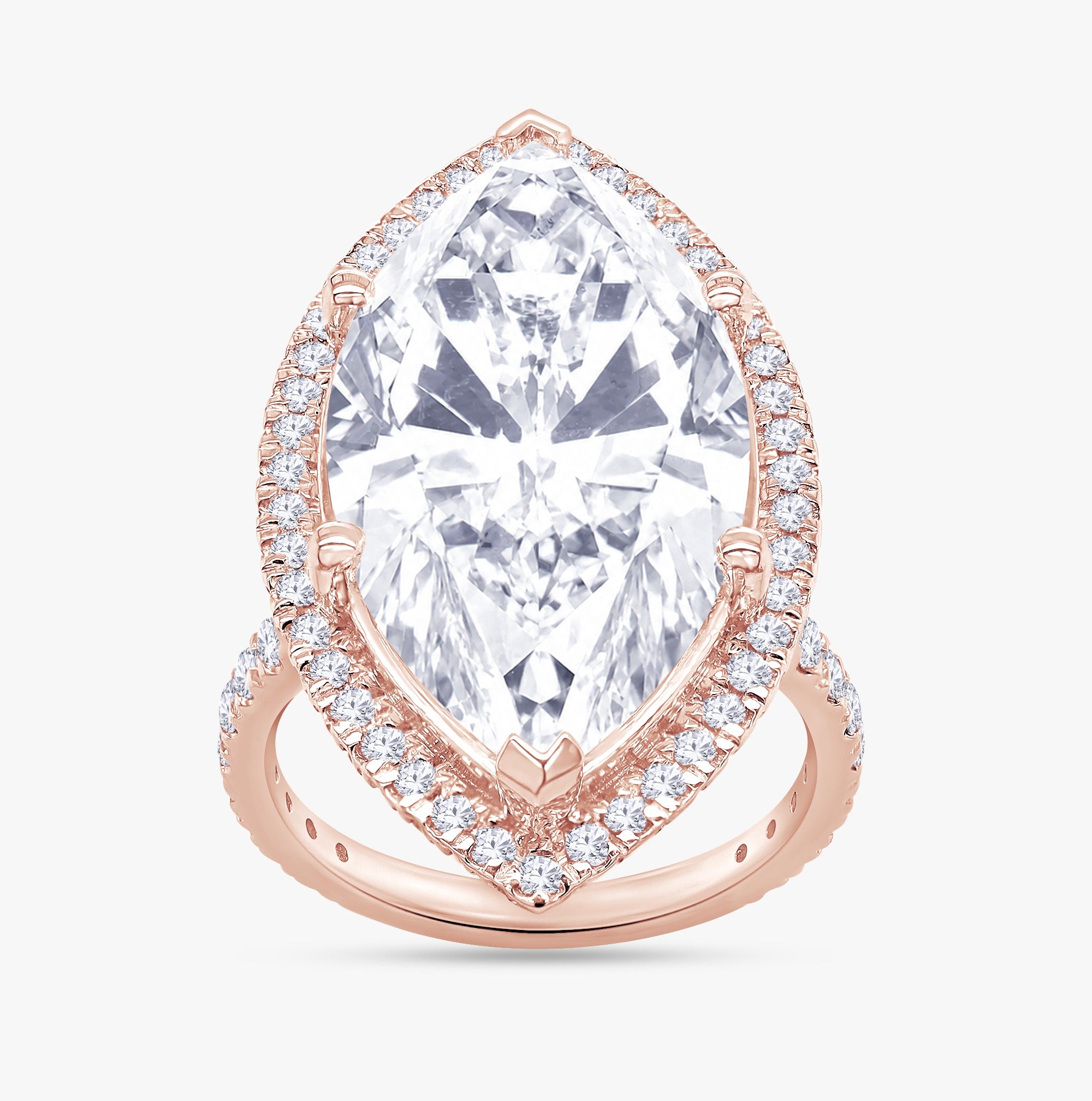 13.03 Carat Marquise-cut Lab Grown Diamond Ring
