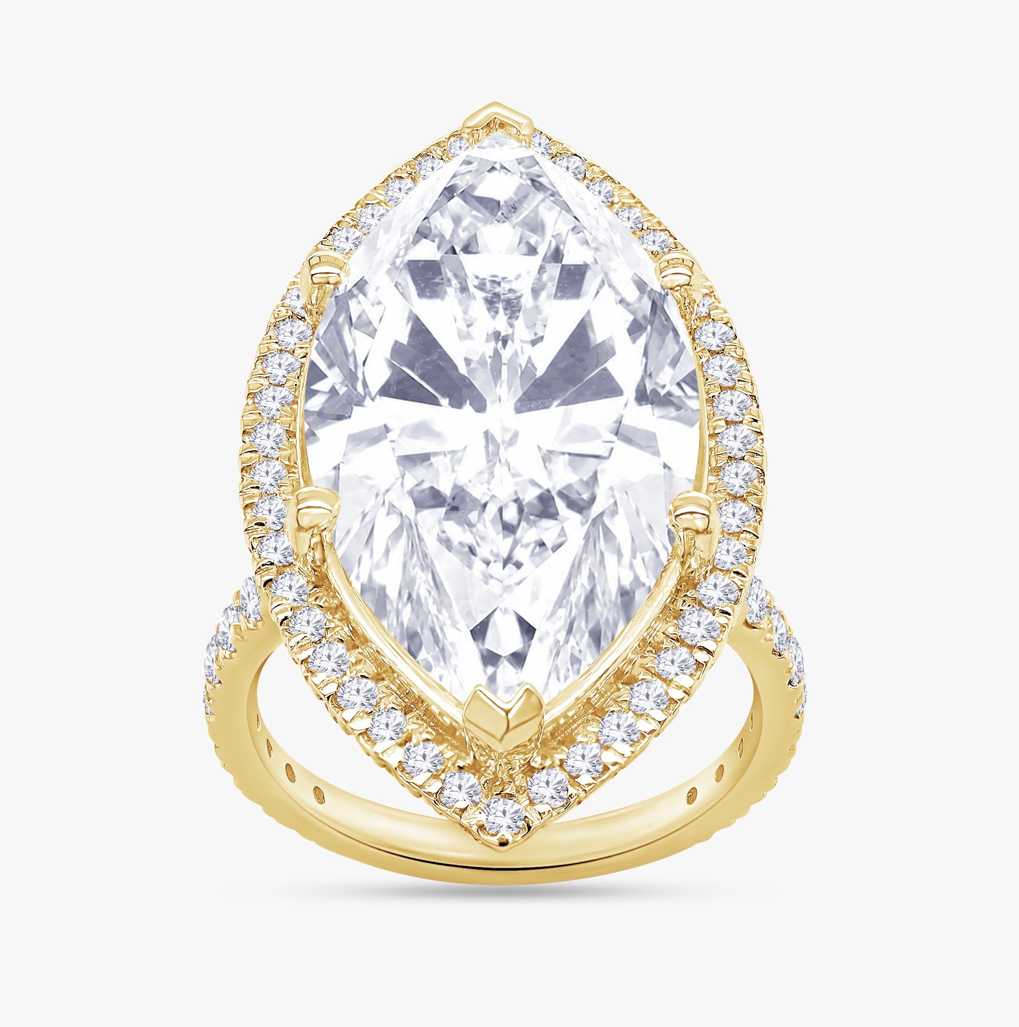 13.03 Carat Marquise-cut Lab Grown Diamond Ring