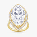 13.00 Carat Marquise and Round Cut Lab Grown Diamond Hidden Halo Ring