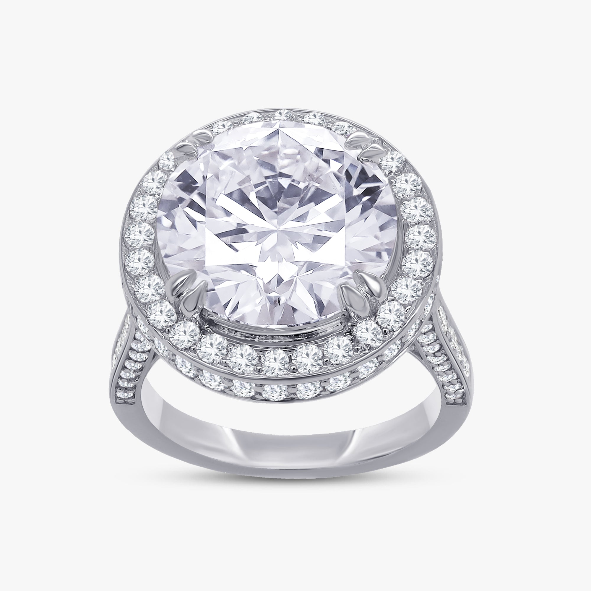 8.35 CTW Round Cut Lab Grown Diamond Halo Ring