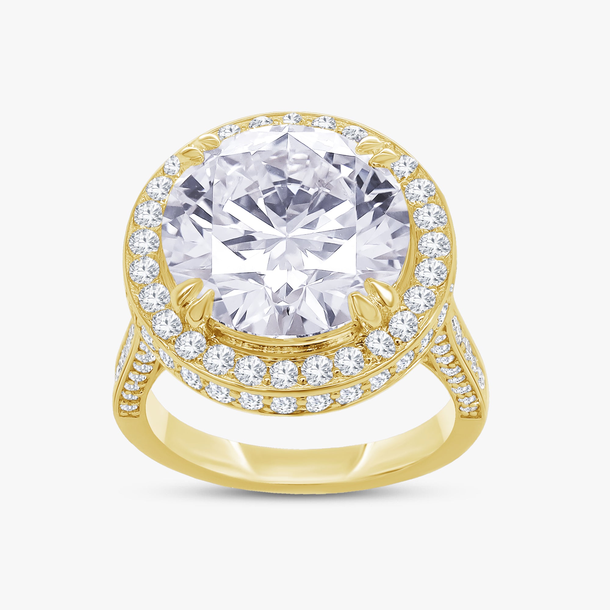 8.35 CTW Round Cut Lab Grown Diamond Halo Ring