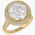 8.40 CTW Round Lab-Grown Diamond Halo Engagement Ring in Yellow Gold