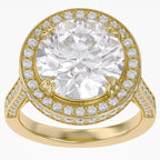 8.40 CTW Round Lab-Grown Diamond Halo Engagement Ring in Yellow Gold