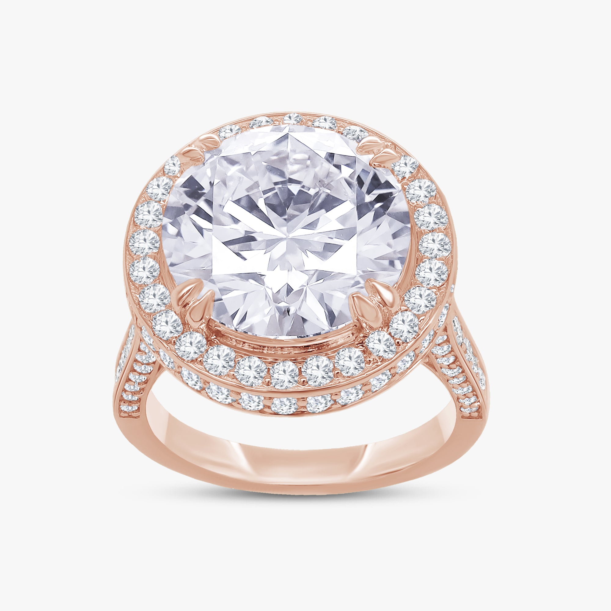 8.35 CTW Round Cut Lab Grown Diamond Halo Ring