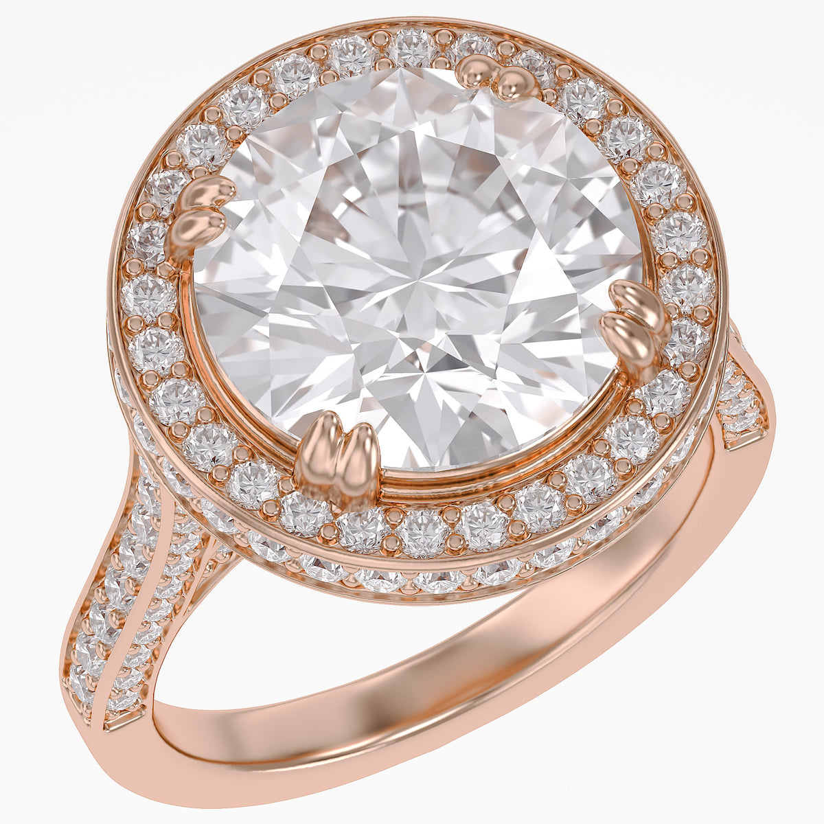9.00 CTW Round Lab-Grown Diamond Halo  Ring