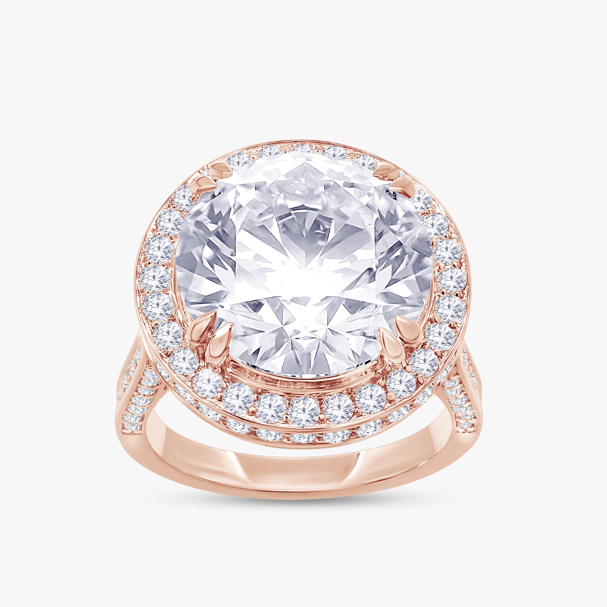 9.00 CTW Round Cut Lab Grown Diamond Halo Ring