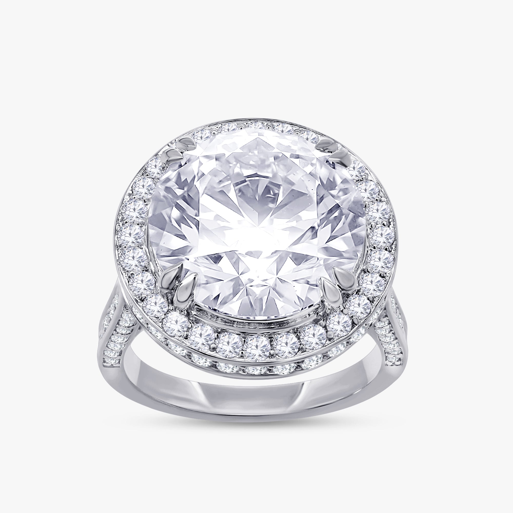 9.00 CTW Round Cut Lab Grown Diamond Halo Ring
