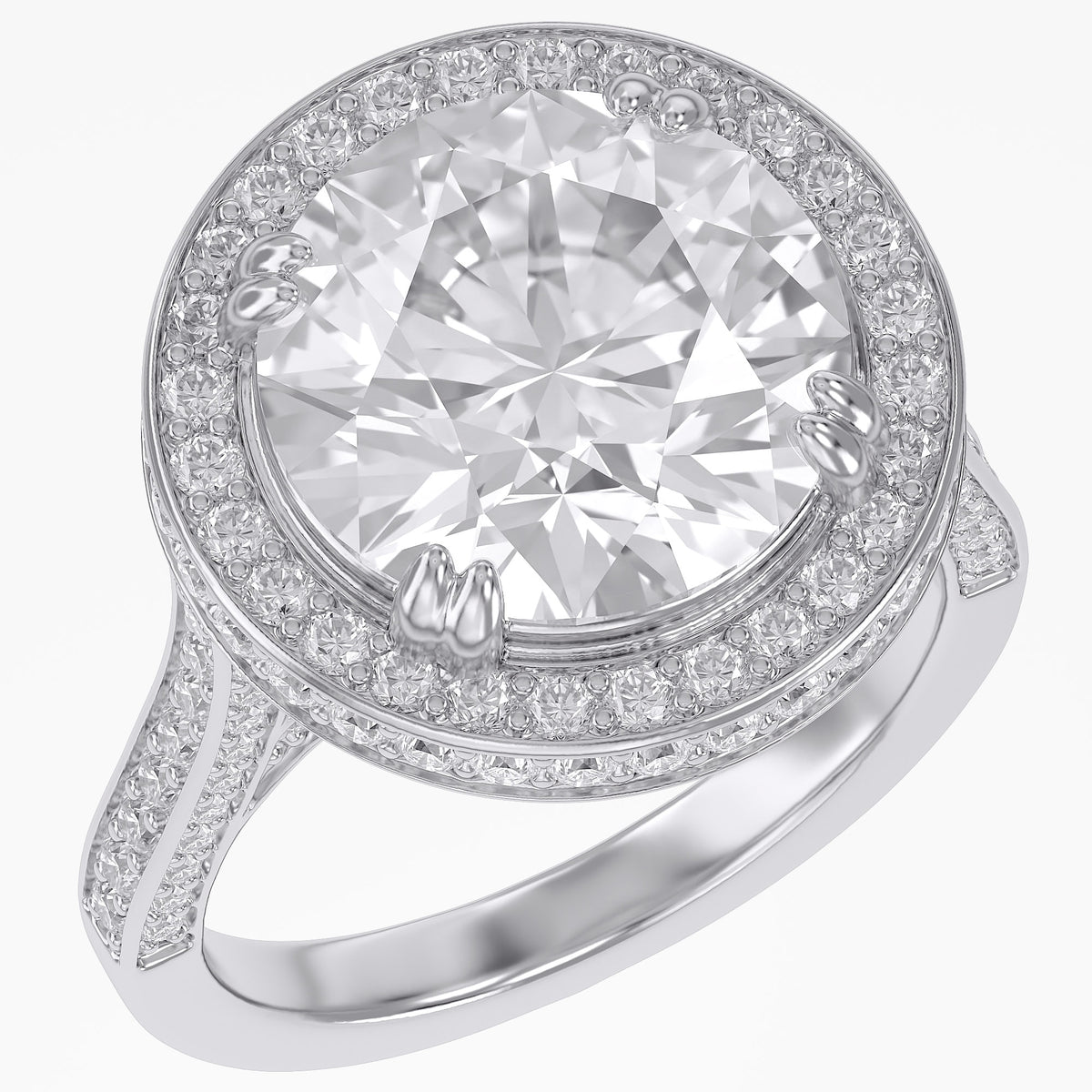 9.00 CTW Round Lab-Grown Diamond Halo  Ring