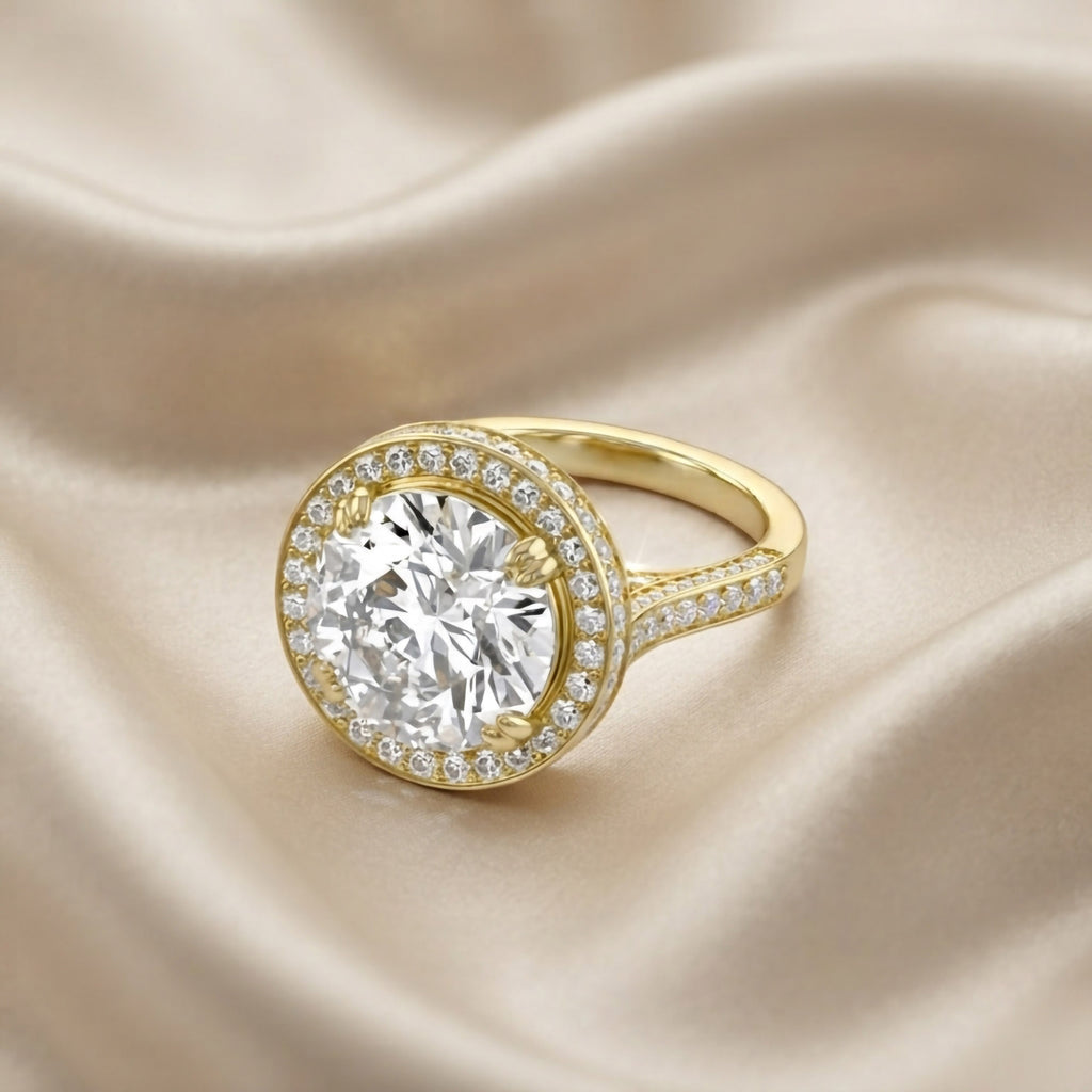 9.00 CTW Round Lab-Grown Diamond Halo  Ring