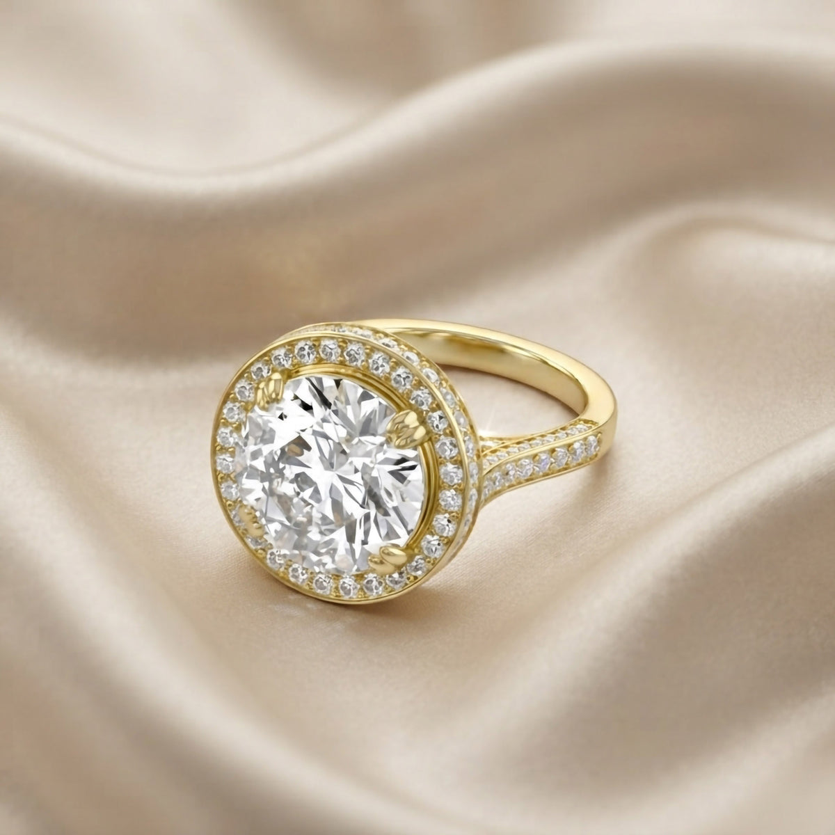 9.00 CTW Round Lab-Grown Diamond Halo  Ring