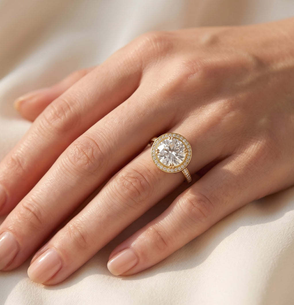 9.00 CTW Round Lab-Grown Diamond Halo  Ring