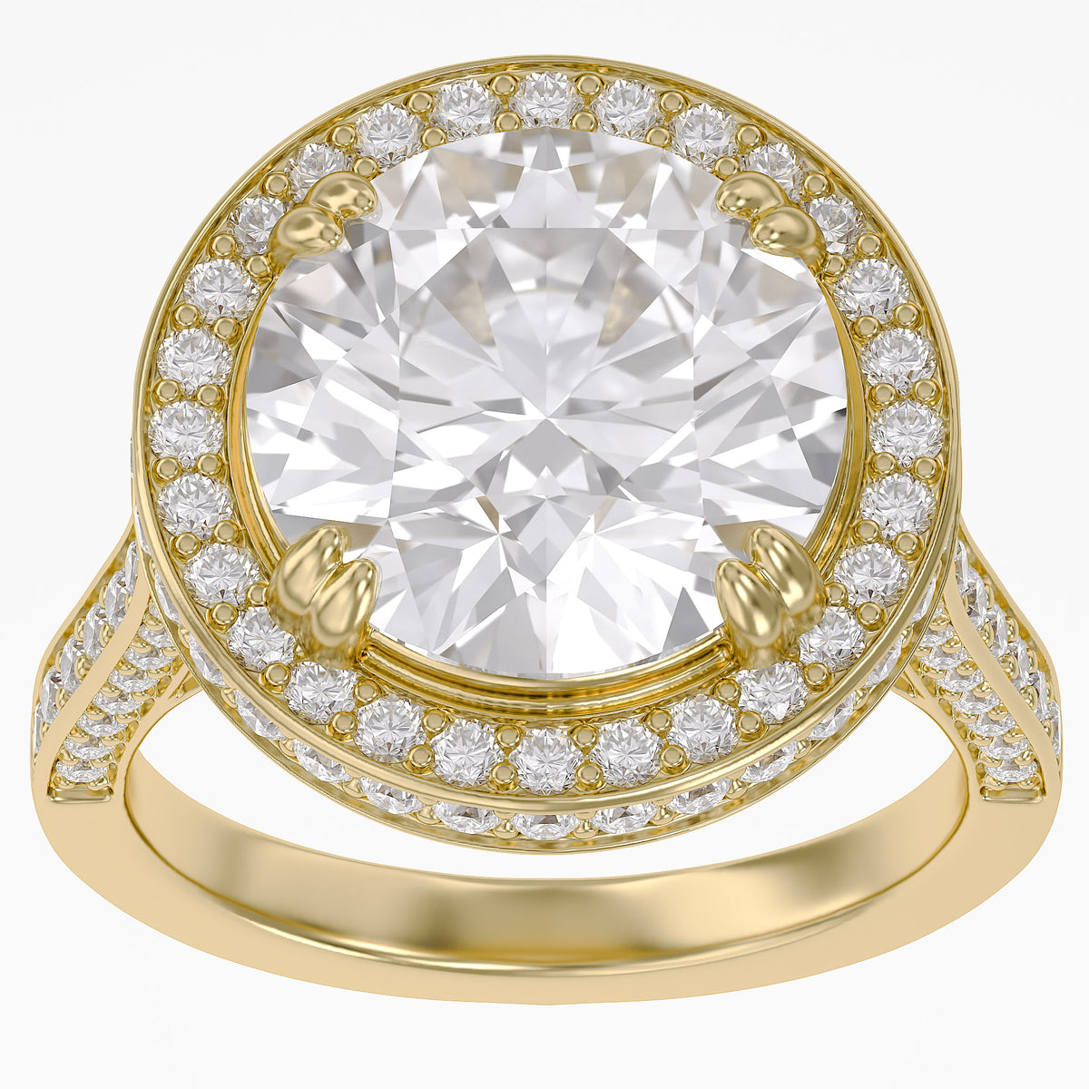 9.00 CTW Round Lab-Grown Diamond Halo  Ring