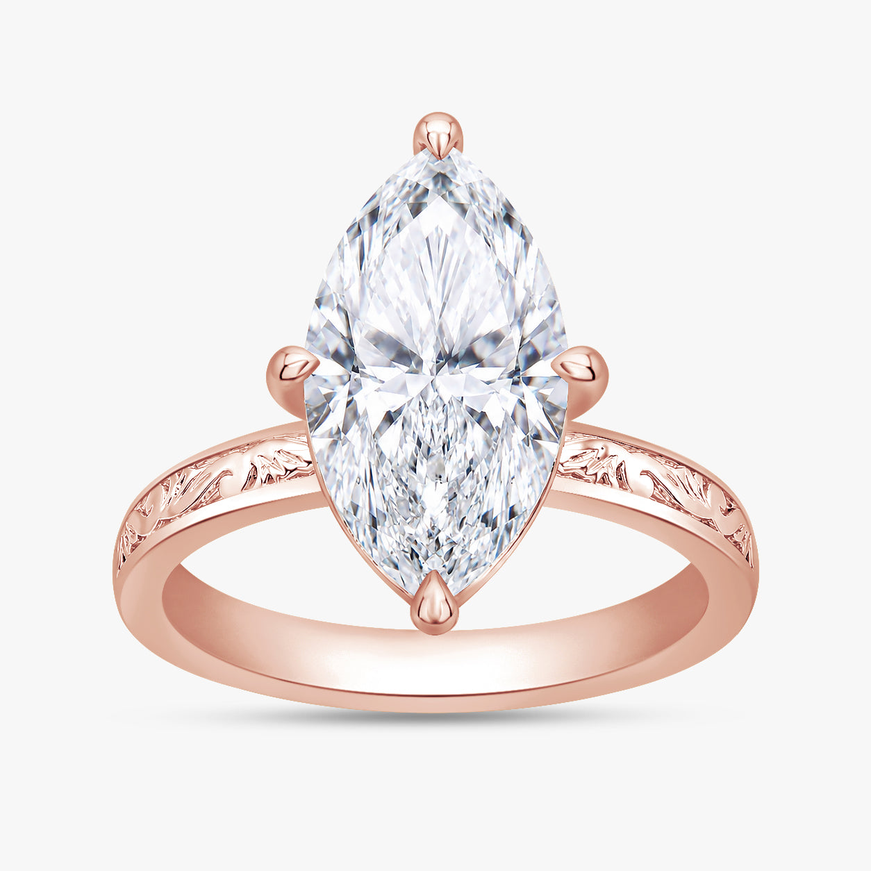 3.00 Carat Marquise Cut Lab Grown Diamond Solitaire Ring