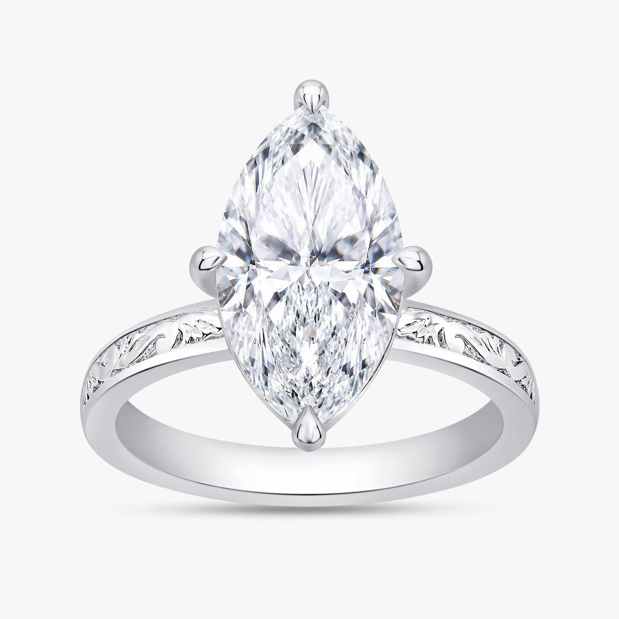 3.00 Carat Marquise Cut Lab Grown Diamond Solitaire Ring