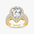 4.29 CTW Pear Cut Lab Grown Diamond Tapered Baguette Ring