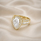 4.20 CTW Pear Cut Lab Grown Diamond Tapered Baguette Ring