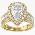 4.20 CTW Pear Cut Lab Grown Diamond Tapered Baguette Ring