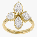 2.80 Carat Multi-Shape Lab-Grown Diamond Cluster Ring