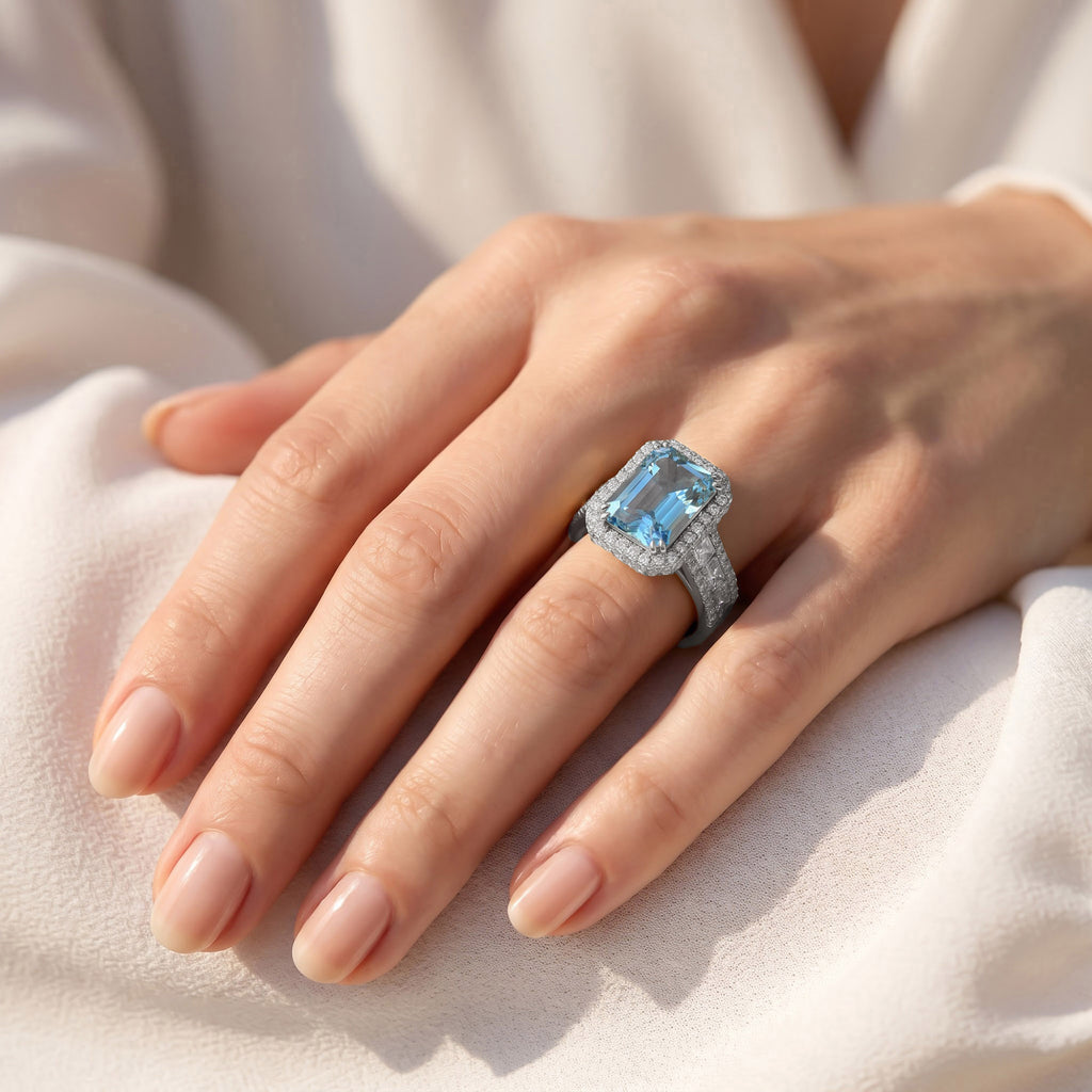 6.77 CTW Princess Cut Lab Grown Diamond Halo Ring