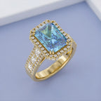 6.77 CTW Princess Cut Lab Grown Diamond Halo Ring