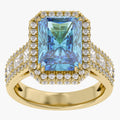 6.77 CTW Princess Cut Lab Grown Diamond Halo Ring