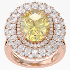 11.00 CT Oval Cut Lab Grown Diamond Split Shank Halo Engagement Ring