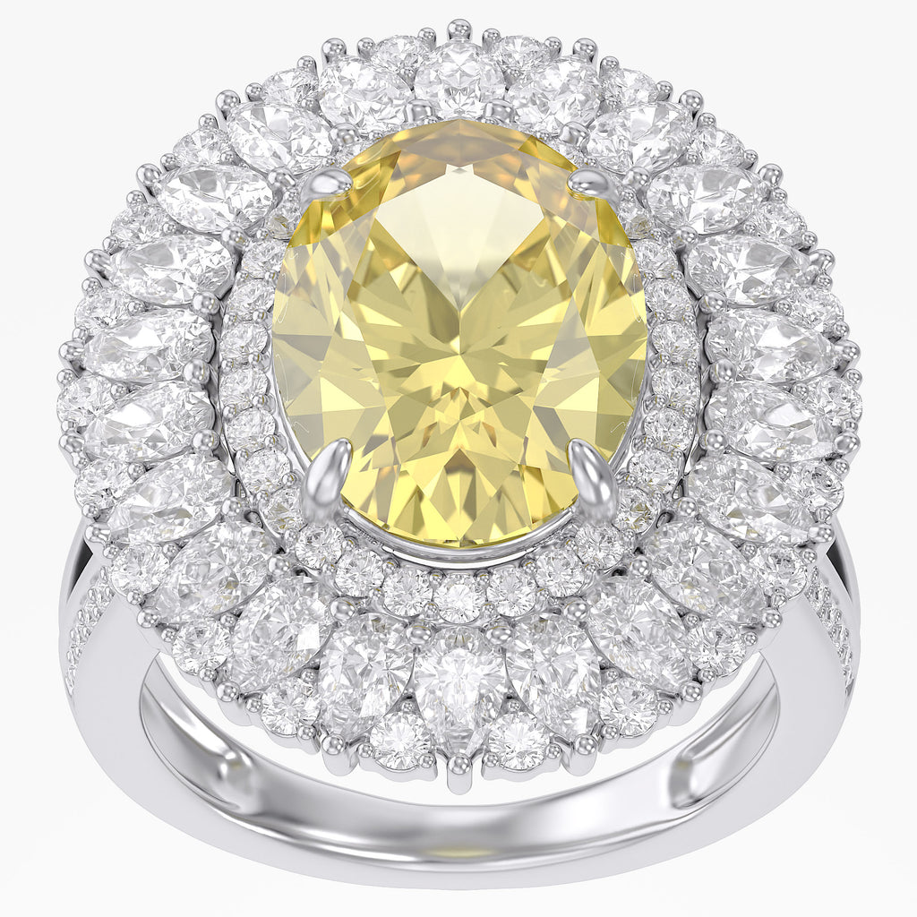 11.00 CT Oval Cut Lab Grown Diamond Split Shank Halo Engagement Ring
