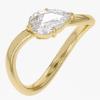 1.00 CTW Pear Cut Lab Grown Diamond Wave Ring