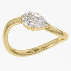 1.00 CTW Pear Cut Lab Grown Diamond Wave Ring
